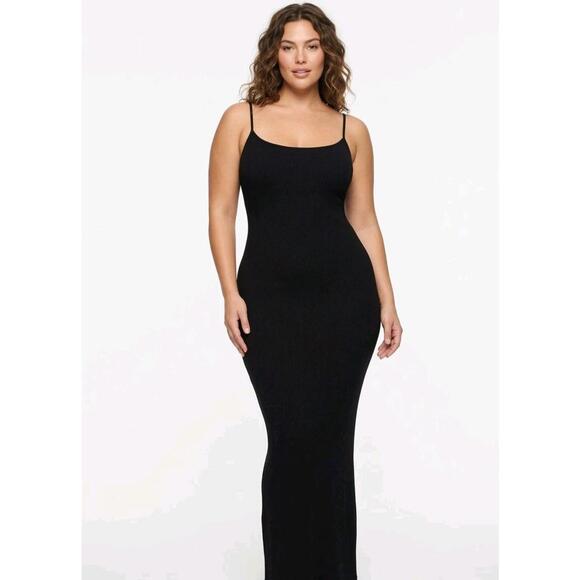 SKIMS Dresses & Skirts - SKIMS Soft Lounge Slip Long Maxi Dress Onyx NWT Women’s L